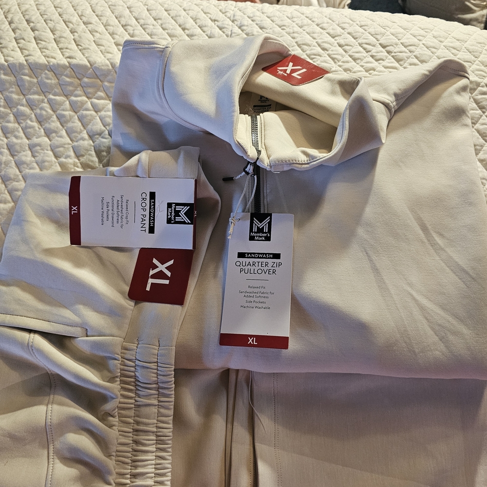 Member's Mark Sandwash Quarter Zip Pullover - XL - Cream